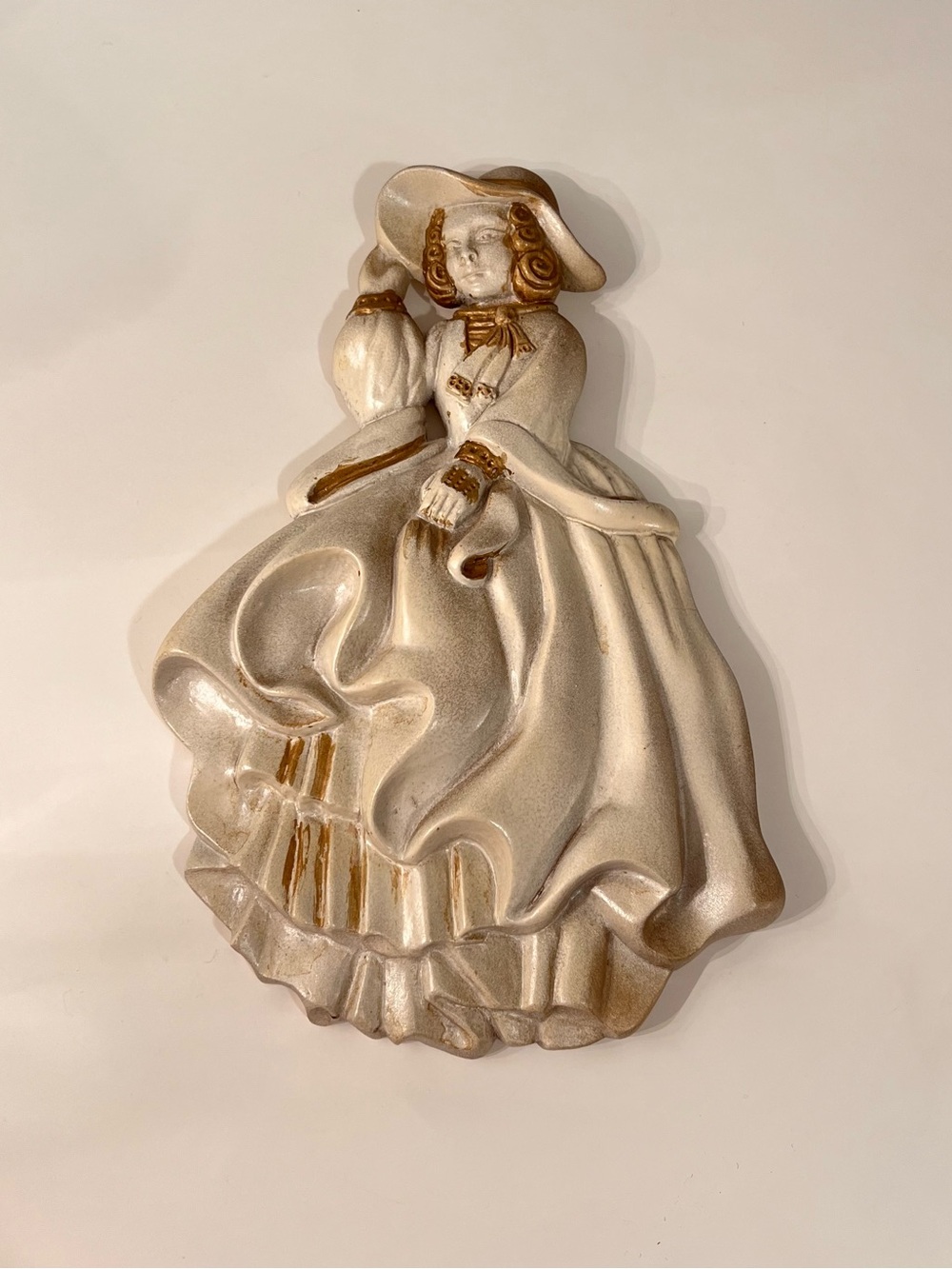 Decorative Cream and Gold Victorian Lady Wall Art